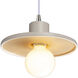 Radiance Collection - Saucer 1 Light 8 inch Matte White/Champagne Gold and Brushed Nickel Pendant Ceiling Light in White Cord, Form+Finish+Function