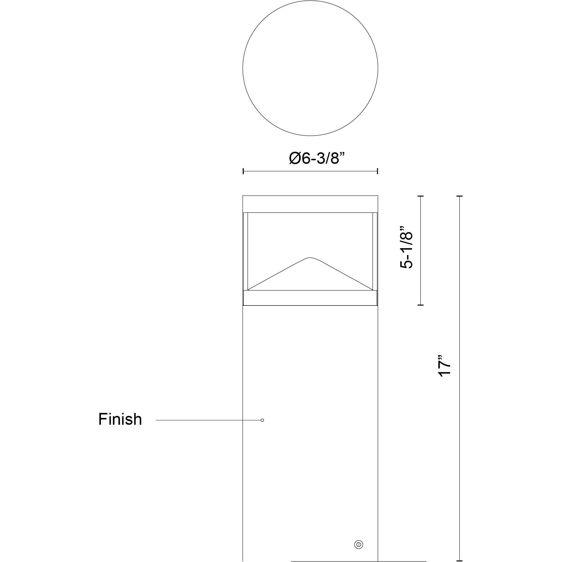 Dover 120 24 watt Black Exterior Bollard
