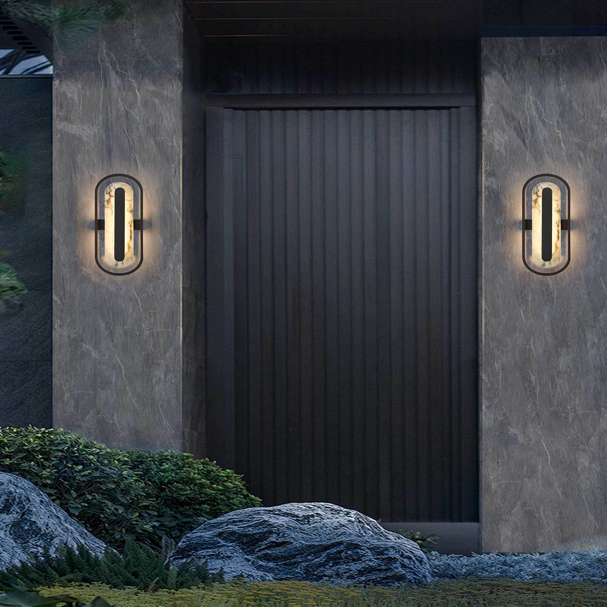 Roundabout LED 22 inch Painted Antique Brass Outdoor Wall Sconce