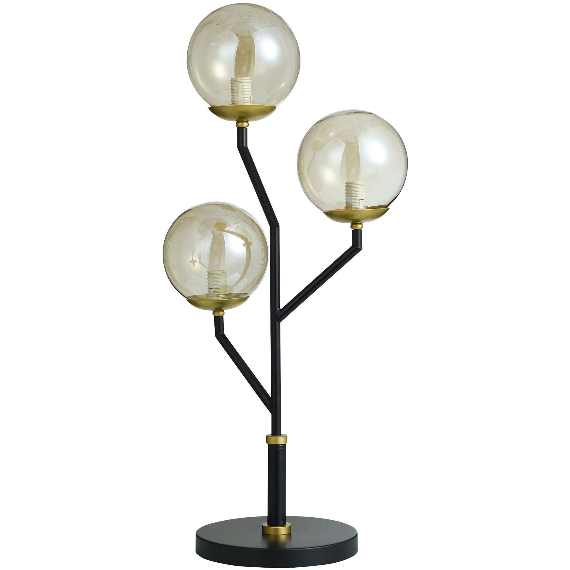 Metropolis 29 inch 15.00 watt Black Steel/Smokey/Clear/Amber Table Lamp Portable Light