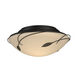 Forged Leaves 2 Light 13.6 inch Black Flush Mount Ceiling Light
