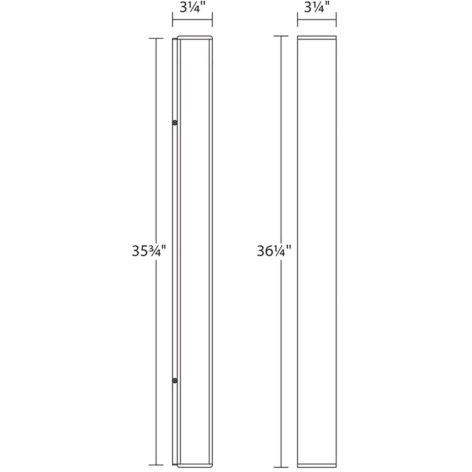 Sideways LED 36 inch Textured Gray Indoor-Outdoor Sconce, Inside-Out
