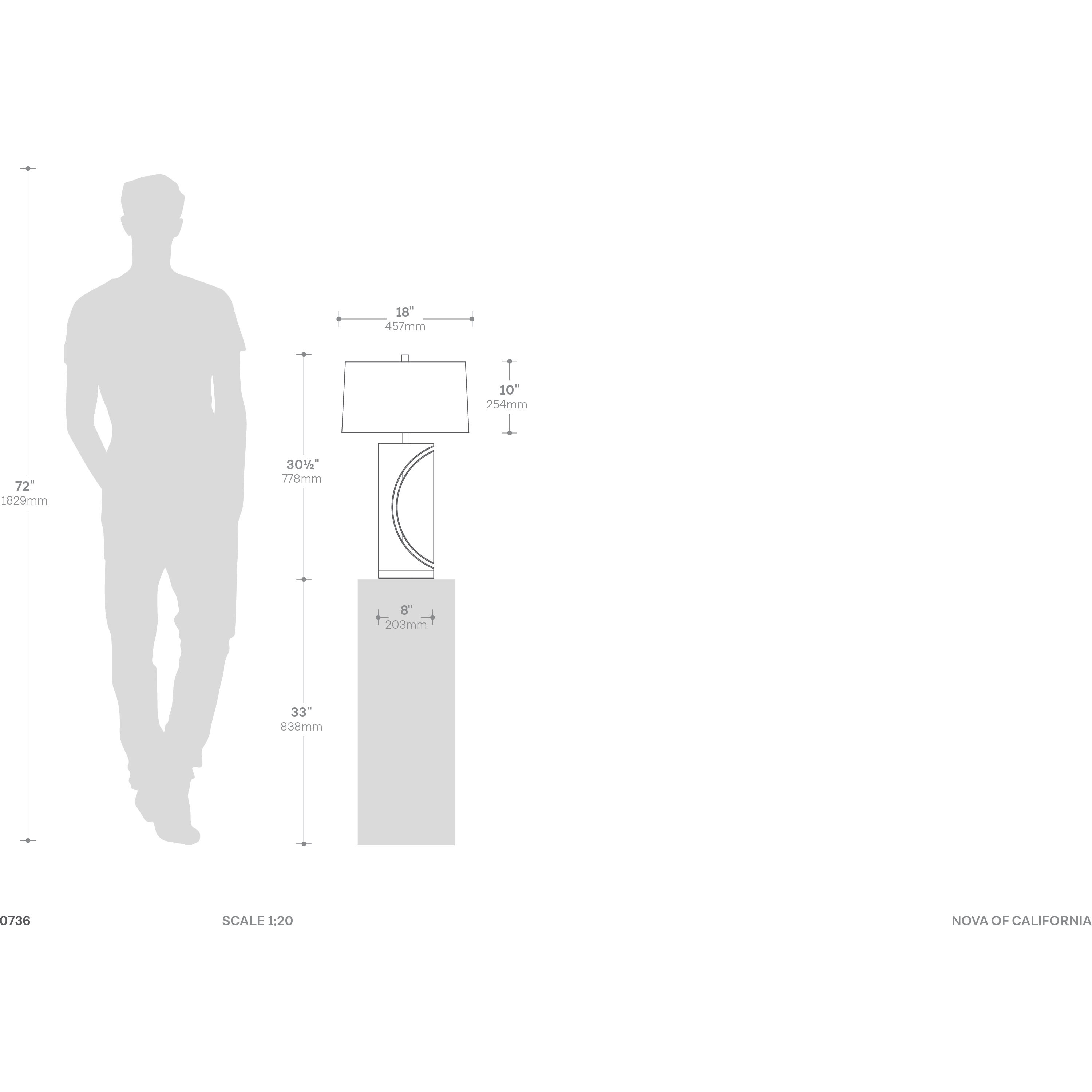 Half Moon 30 inch 60.00 watt Espresso and Brushed Nickel Table Lamp Portable Light