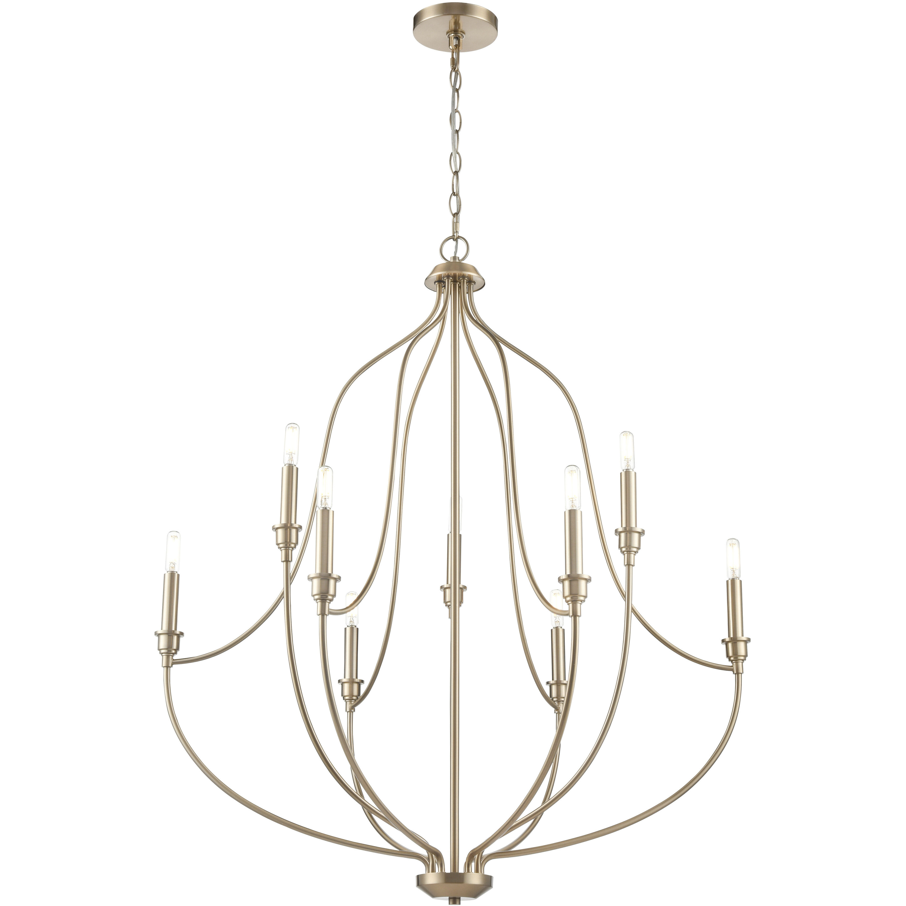 Senoia 9 Light 32.5 inch Modern Gold Chandelier Ceiling Light