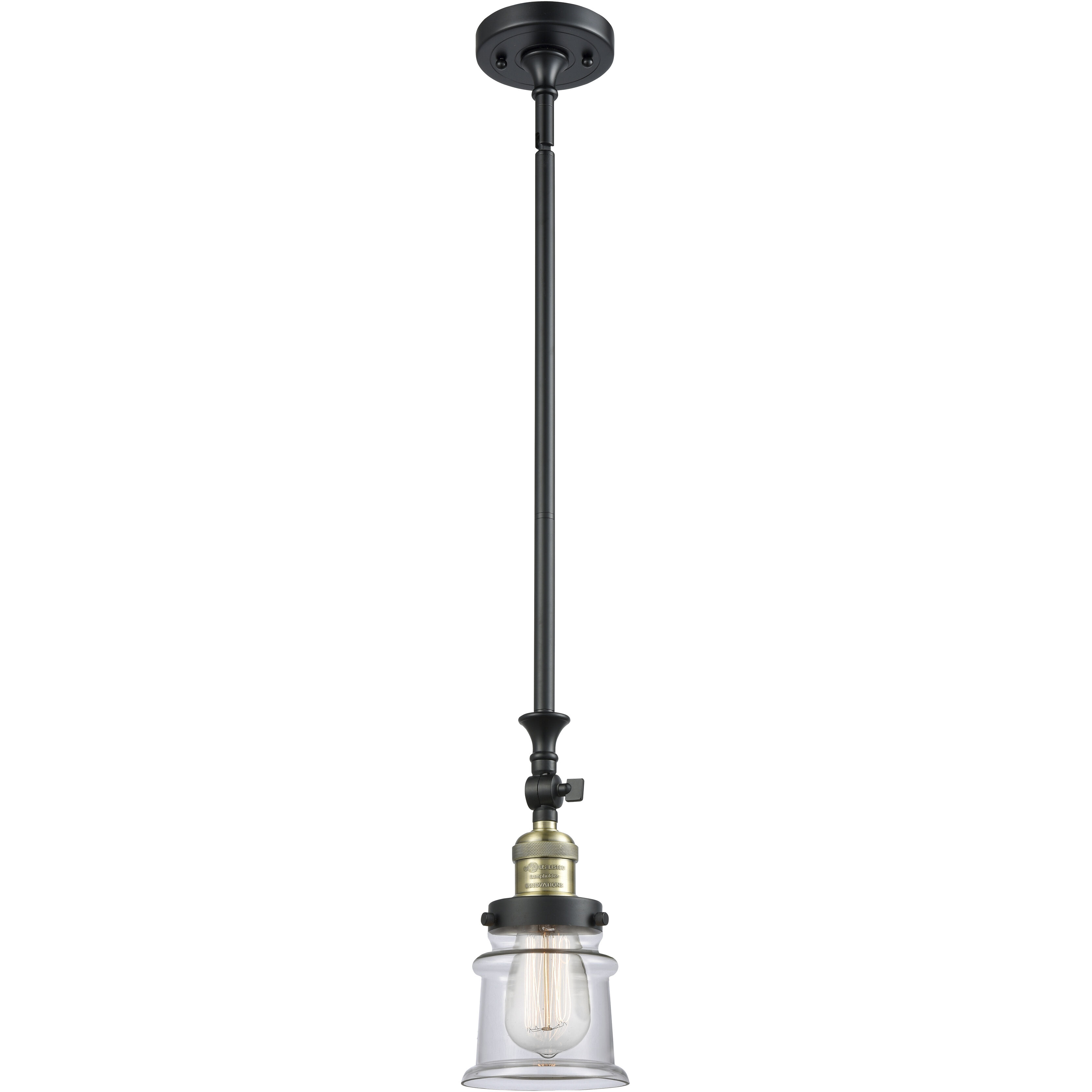 Franklin Restoration Canton LED 6.5 inch Black Antique Brass Mini Pendant Ceiling Light in Clear, Franklin Restoration
