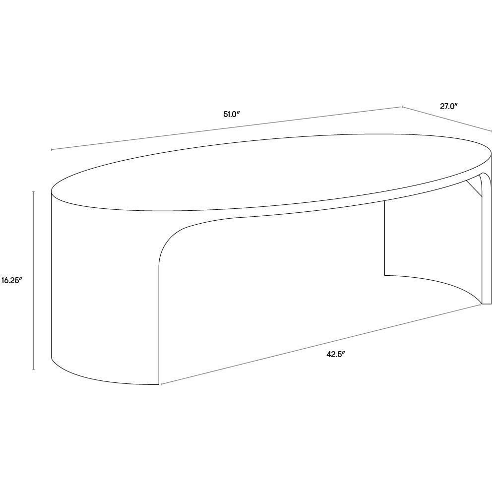 Tomas 51 X 27 inch Light Wash Coffee Table