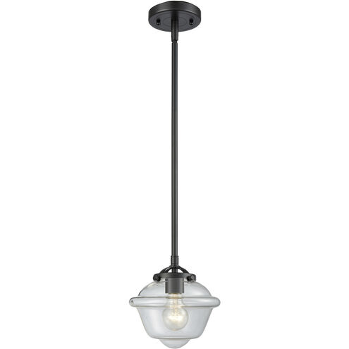Nouveau Oxford 1 Light 7.5 inch Oil Rubbed Bronze Mini Pendant Ceiling Light in Incandescent, Clear, Nouveau