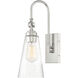 York 8.5 inch 60 watt Polished Nickel Adjustable Wall Sconce Wall Light, Essentials