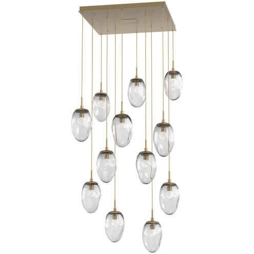 Meteo LED LED Gilded Brass Chandelier Ceiling Light, Square Multi-Port