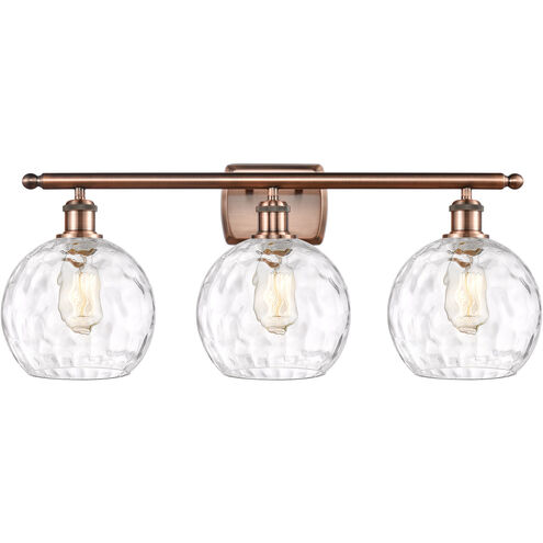 Ballston Athens Water Glass LED 26 inch Antique Copper Bath Vanity Light Wall Light