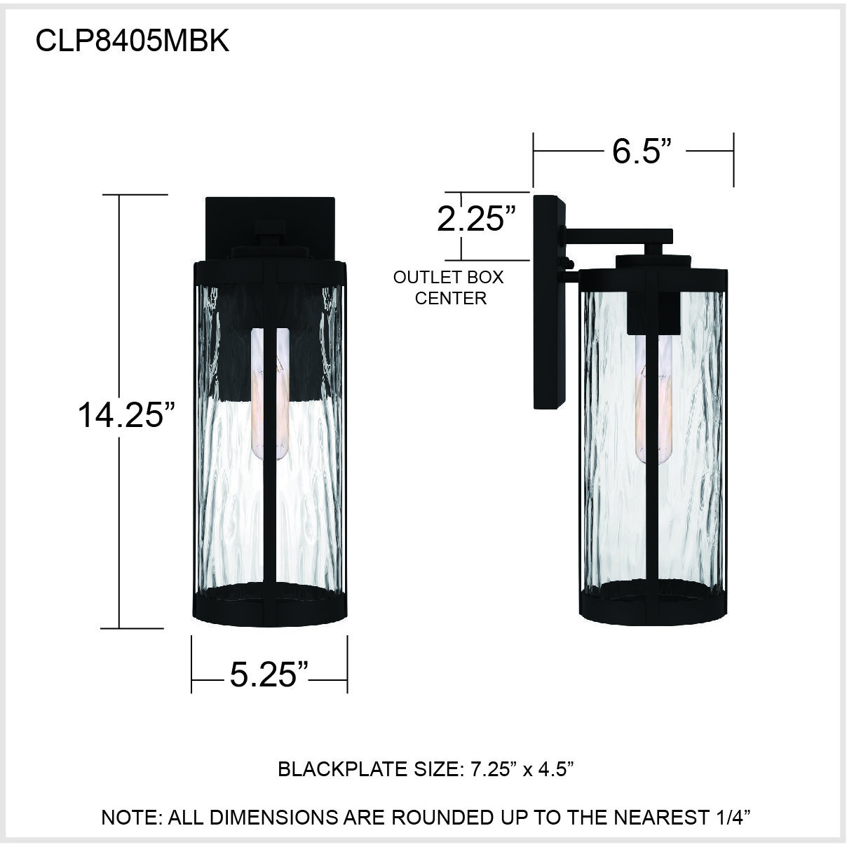 Culpo 1 Light 14 inch Matte Black Outdoor Wall Lantern