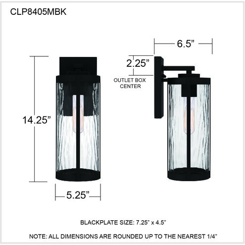 Culpo 1 Light 14 inch Matte Black Outdoor Wall Lantern