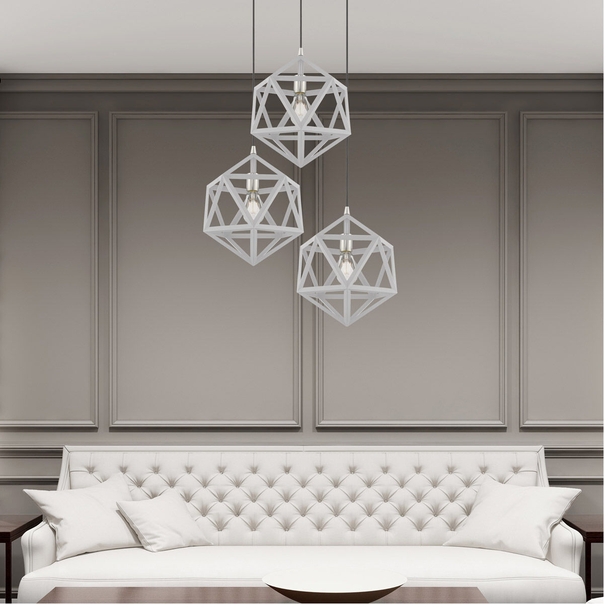Geometric 1 Light 13 inch Nordic Gray Mini Pendant Ceiling Light