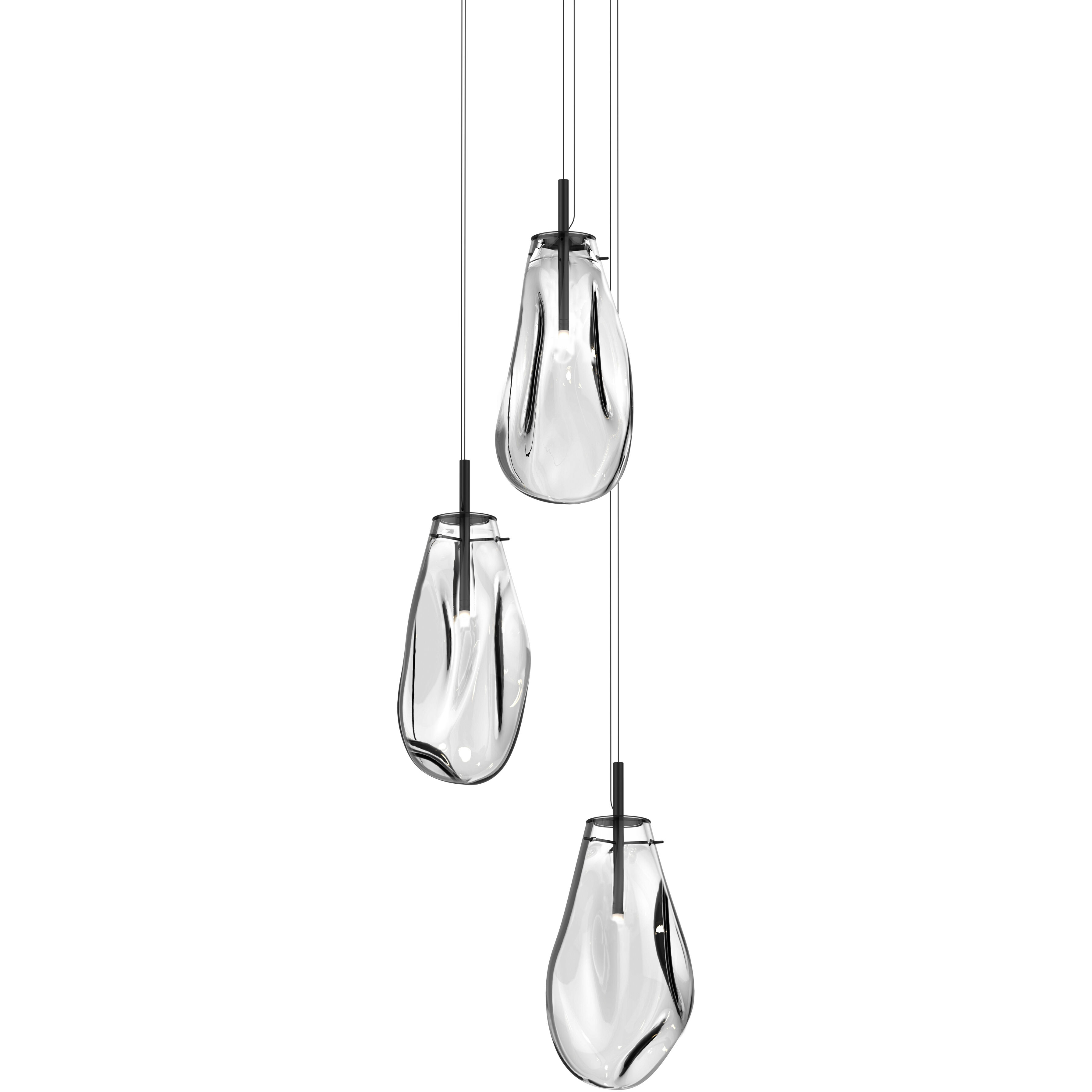 Liquid LED 22.5 inch Satin Black Pendant Ceiling Light in Clear Glass