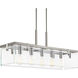 Guthrie 5 Light 37 inch Brushed Nickel Linear Chandelier Ceiling Light, Design Series