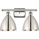 Ballston Dome 2 Light 18 inch Polished Nickel Bath Vanity Light Wall Light