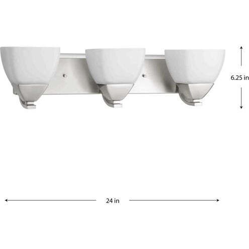 Appeal 3 Light 24 inch Brushed Nickel Bath Vanity Wall Light