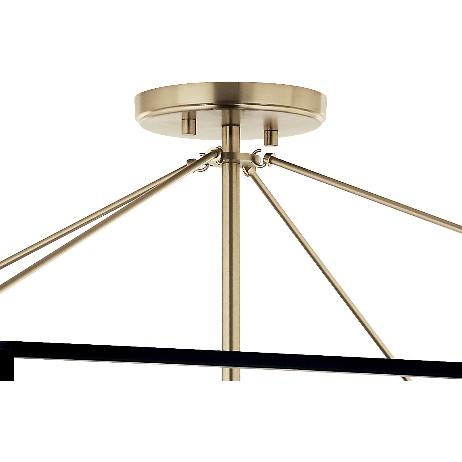 Eisley 4 Light 24 inch Champagne Bronze Semi Flush Light Ceiling Light