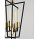 Wings 4 Light 12 inch Black and Satin Brass Multi-Light Pendant Ceiling Light