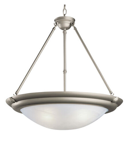 Beveled Edge 3 Light 20 inch Brushed Nickel Flush Mount Ceiling Light