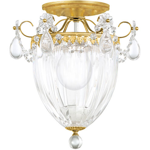 Bagatelle 3 Light 10.5 inch Heirloom Gold Semi-Flush Mount Ceiling Light in Swarovski