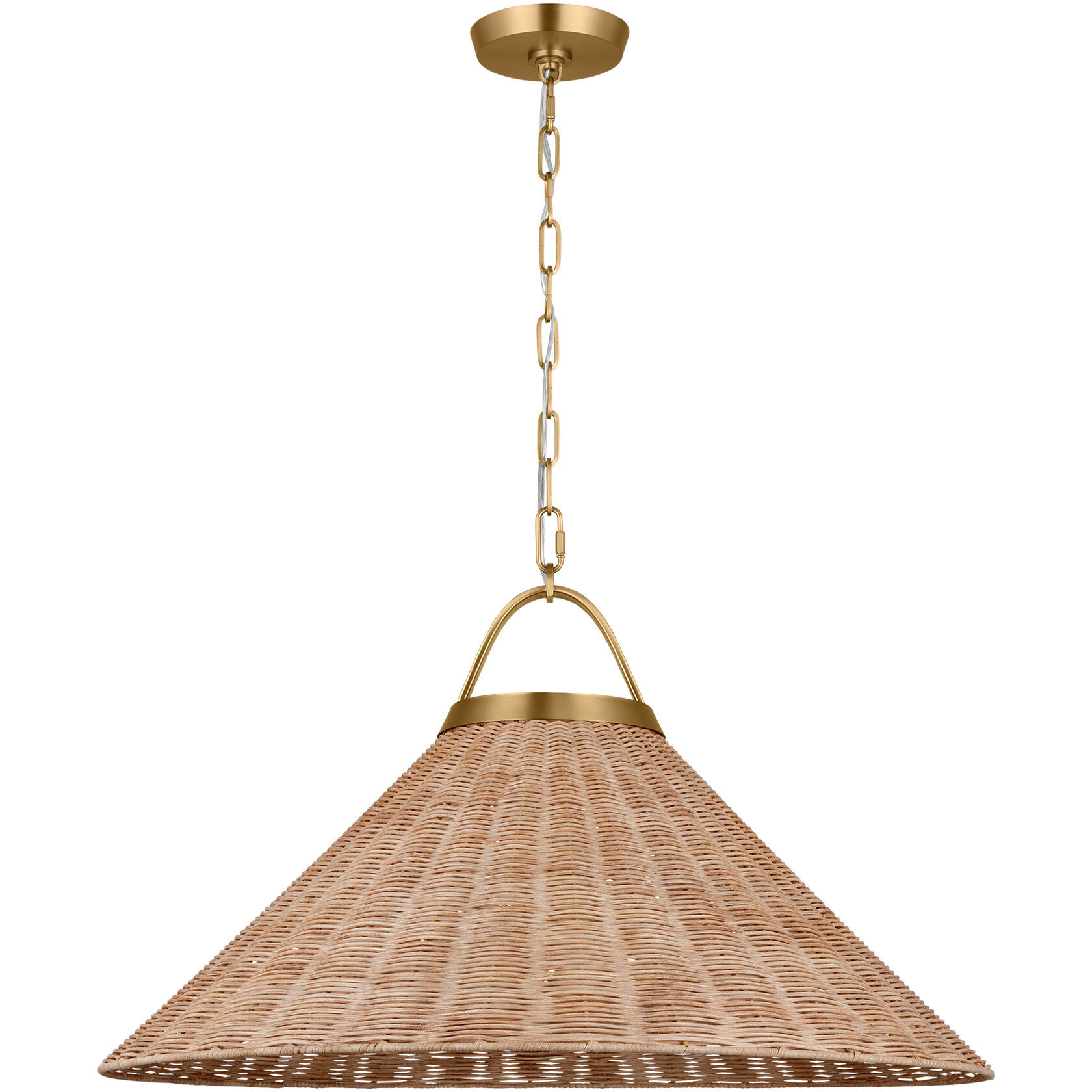 C&M by Chapman & Myers Whitby 1 Light 30 inch Burnished Brass Pendant Ceiling Light