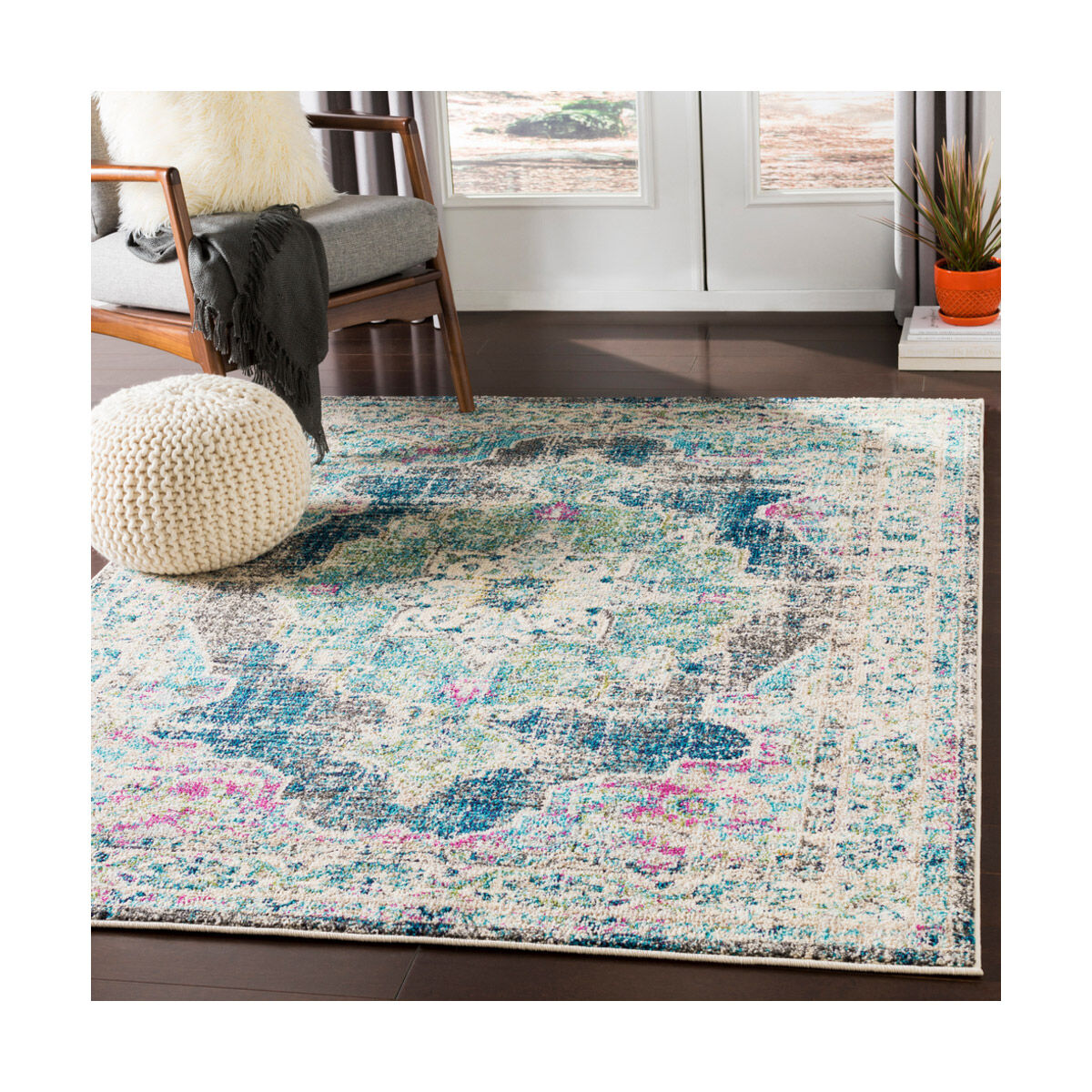 Cade 63 X 63 inch Dark Blue Rug, Round