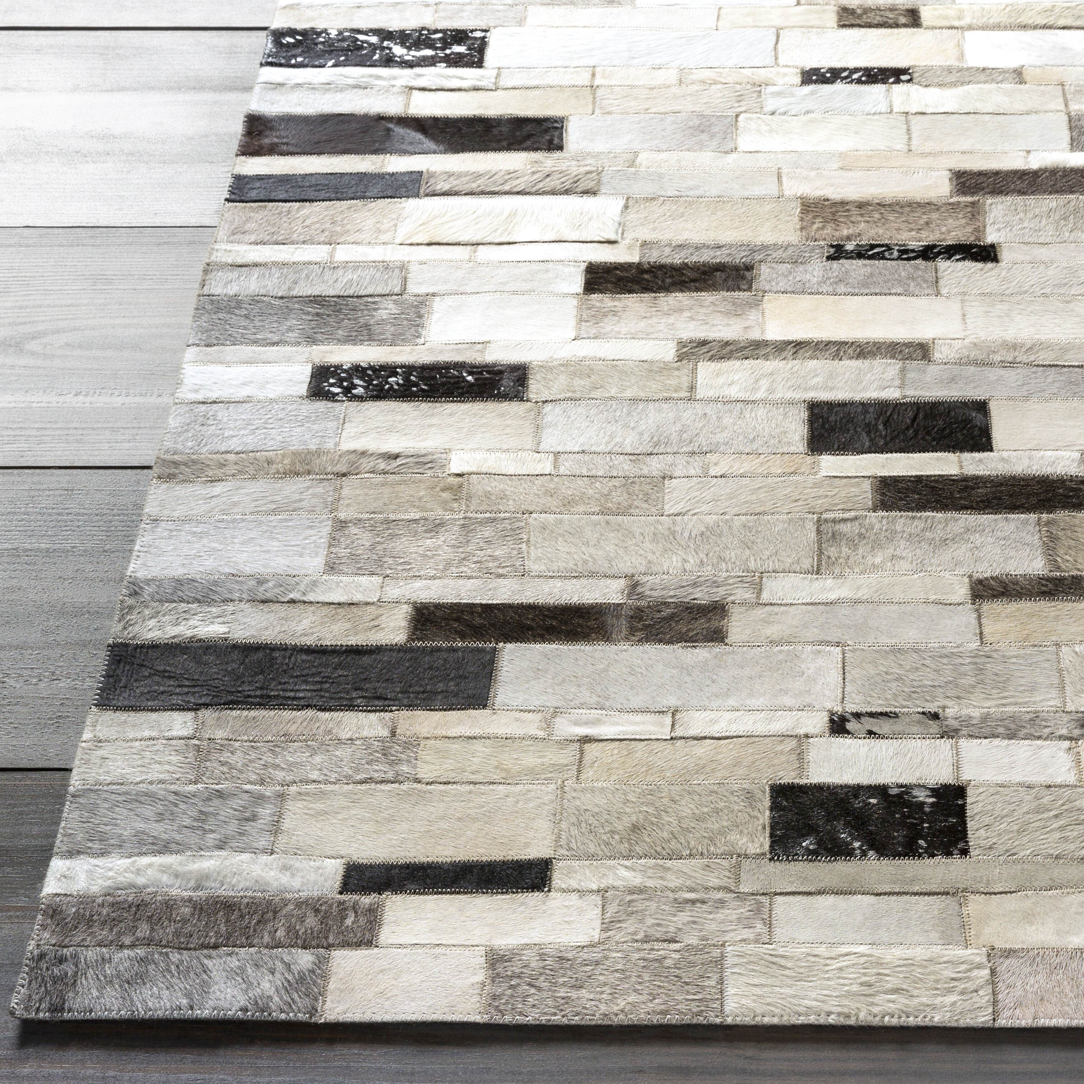 Trail 96 X 96 inch Black Rug in 8 Ft Square, Square