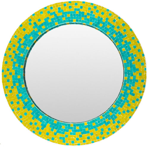Eckley 32 X 32 inch Multi-Colored Wall Mirror in Teal and Saffron