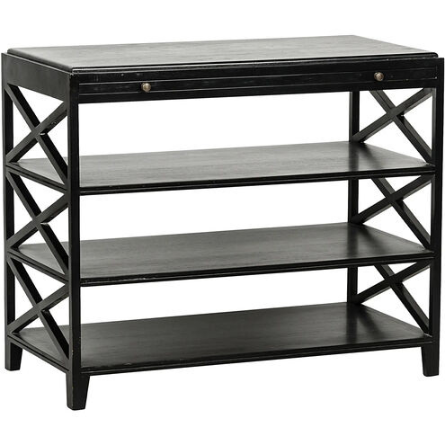 Sutton 36 X 30 inch Hand Rubbed Black Side Table, Criss-Cross