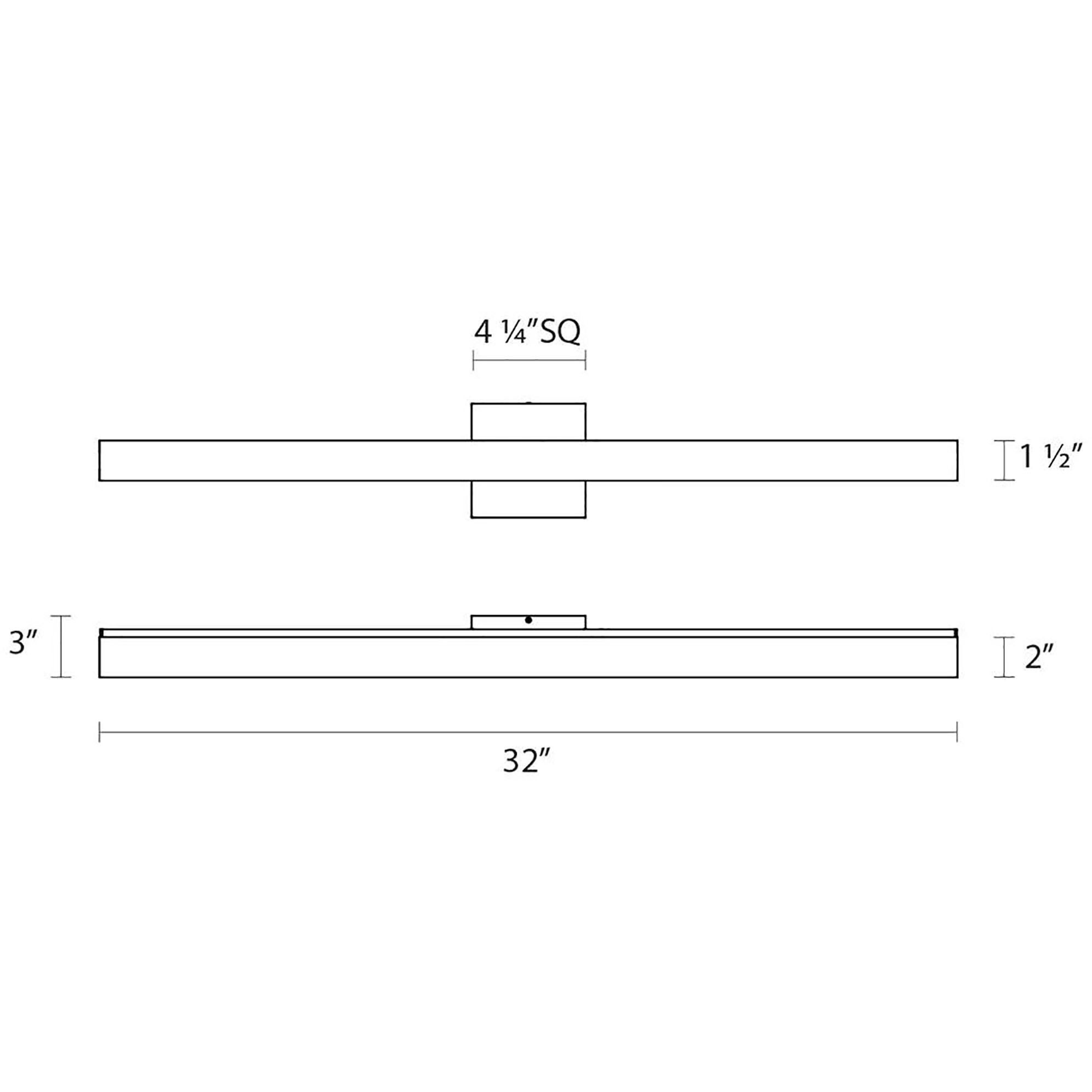 Square Bar LED 32 inch Satin Nickel Bath Bar Wall Light in 32.00 in.