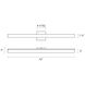 Square Bar LED 32 inch Satin Nickel Bath Bar Wall Light in 32.00 in.