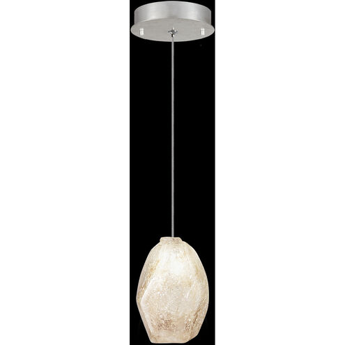 Natural Inspirations 1 Light 5.5 inch Silver Pendant Ceiling Light in Natural Quartz Studio Glass 8