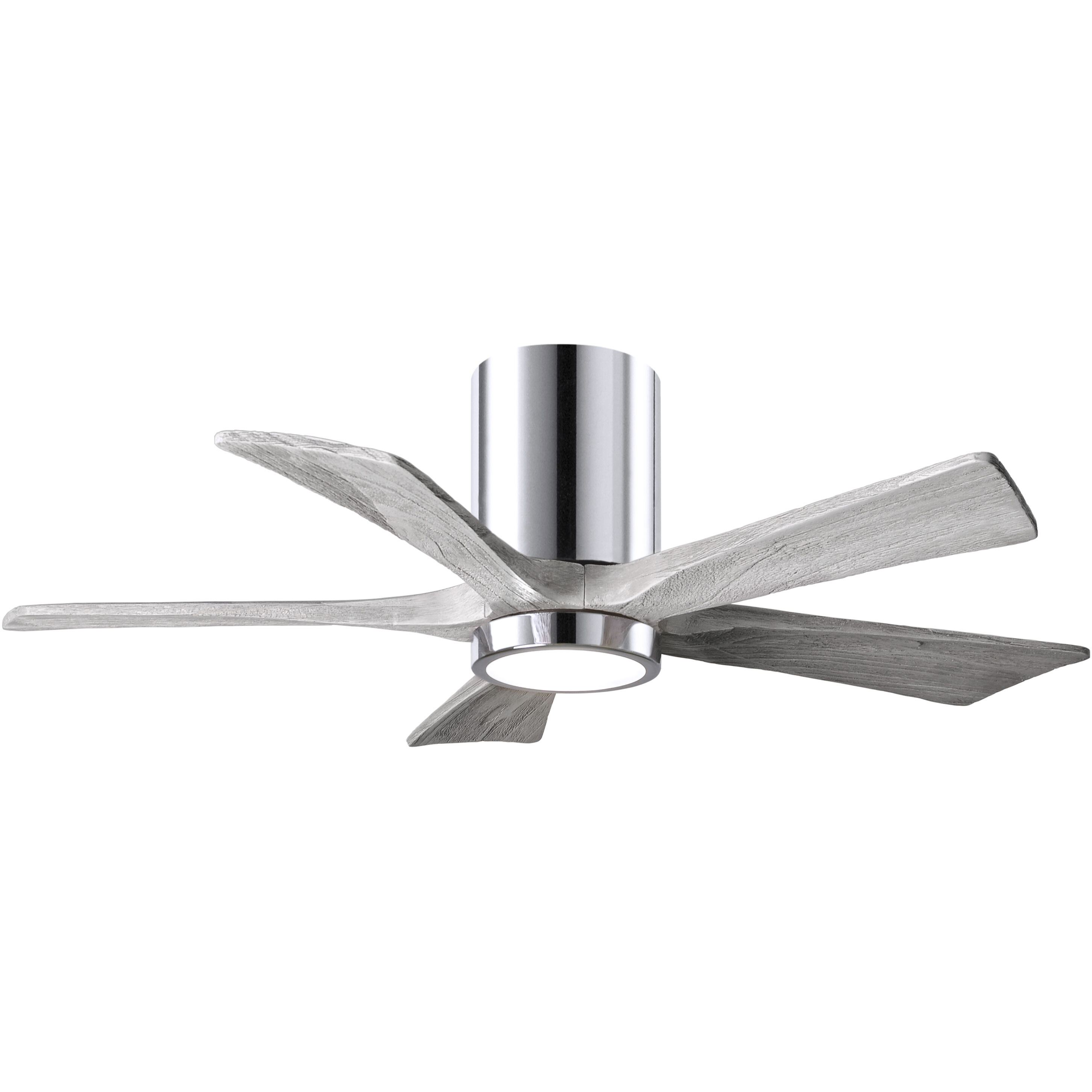 Atlas Irene-5HLK 42 inch Polished Chrome with Barn Wood Tone Blades Flush Mount Paddle Fan, Flush Mounted