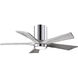 Atlas Irene-5HLK 42 inch Polished Chrome with Barn Wood Tone Blades Flush Mount Paddle Fan, Flush Mounted