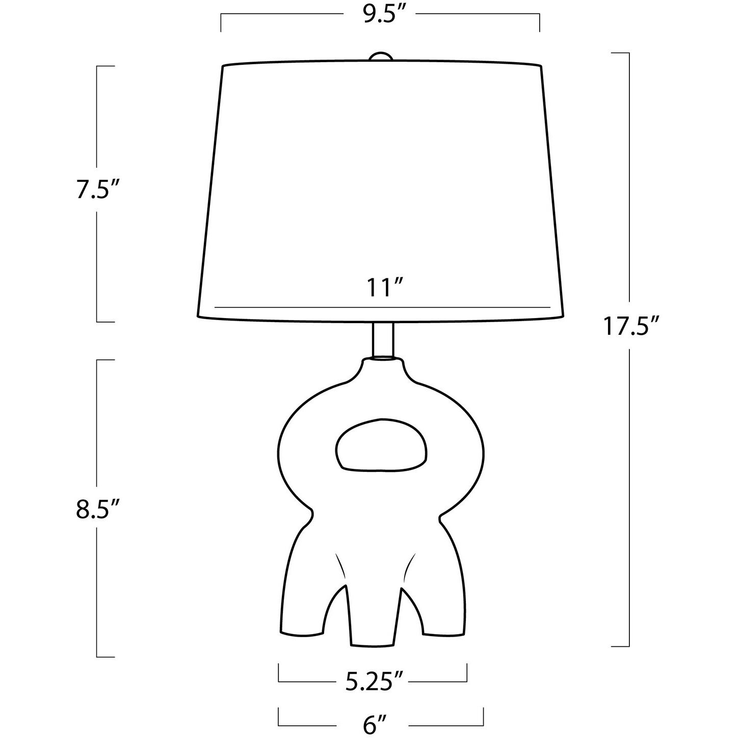 Jacob 17.5 inch 60.00 watt White Table Lamp Portable Light