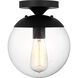Leo - Hanging Globe 1 Light 8 inch Midnight Black Semi-Flush Mount Ceiling Light