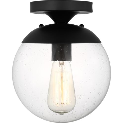 Leo - Hanging Globe 1 Light 8 inch Midnight Black Semi-Flush Mount Ceiling Light