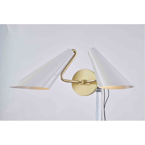 Talia 2 Light 21 inch Aged Brass/Dove Gray Wall Sconce Wall Light