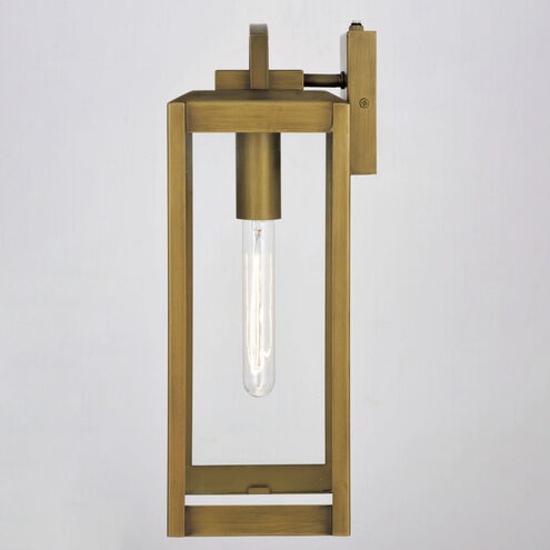 Kinzie LED 16.75 inch Vintage Brass Outdoor Wall