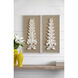 3-Dimensional Leaf Brown / Washed White Wall Art, Rectangle