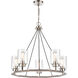 Mila 5 Light 29 inch Black Satin Nickel Chandelier Ceiling Light in Clear Glass