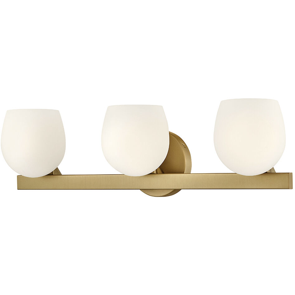 Mae 3 Light 24 inch Lacquered Brass Bath Light Wall Light
