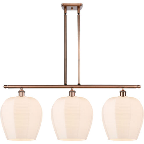Ballston Norfolk LED 38.25 inch Antique Copper Island Light Ceiling Light in Matte White Glass