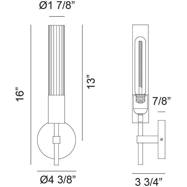 Lumière 1 Light 6.7 inch Matte Black Bath Vanity Light Wall Light