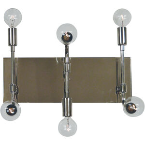 Fusion 6 Light 14 inch Polished Nickel with Matte Black Accents Sconce Wall Light