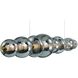 Atomo Linear Chandelier Ceiling Light in Gold, Smoke