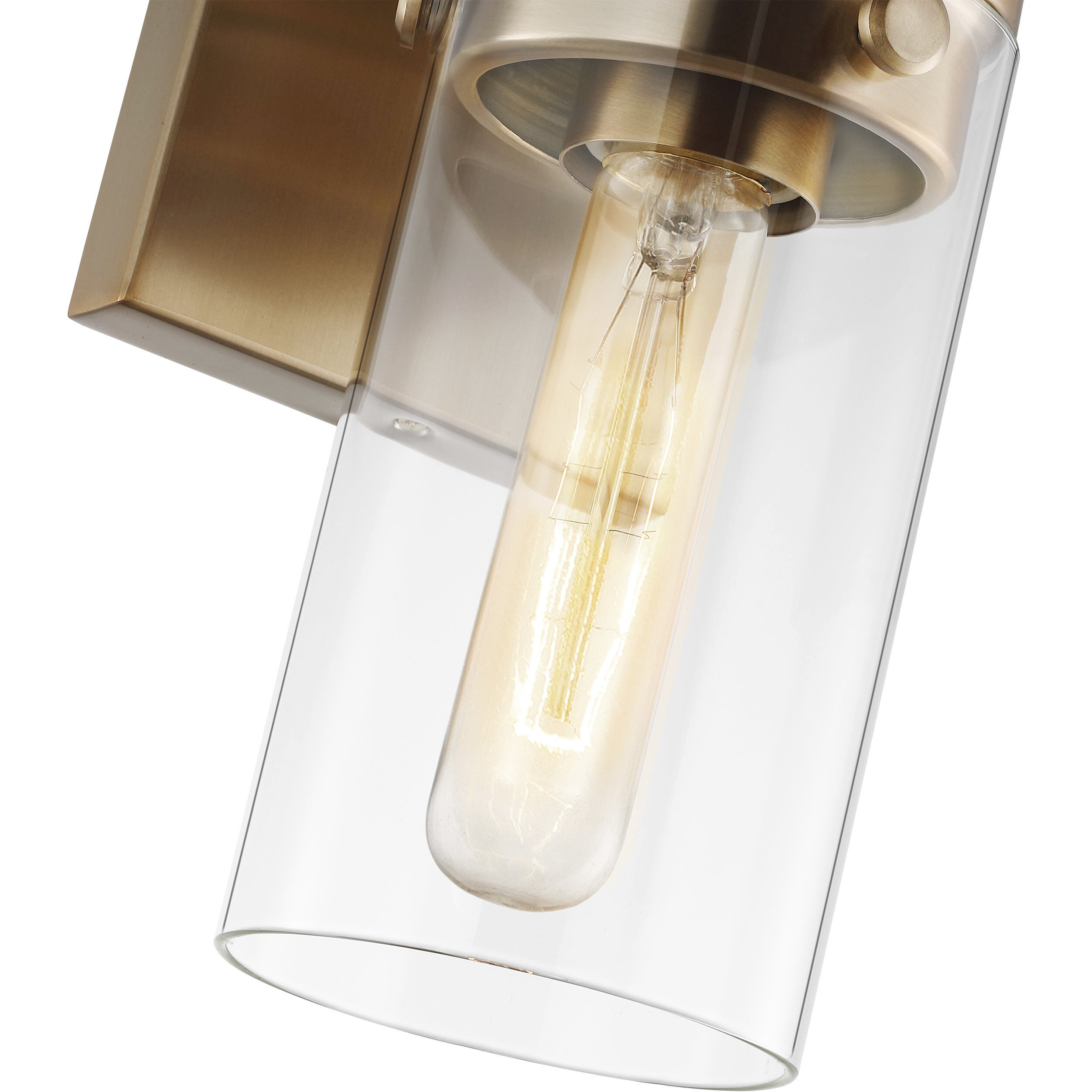 Intersection 1 Light 5 inch Burnished Brass Bathroom Vanity Lights Wall Light