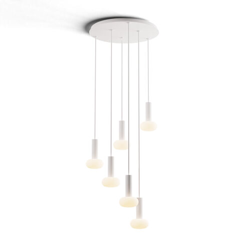 Combi LED 18 inch Matte White Pendant Ceiling Light, Suspension / Flush Mount 2-in-1
