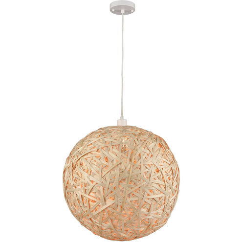 Sirocco 1 Light 20 inch Natural with White Pendant Ceiling Light